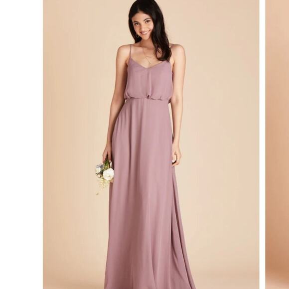 Birdy Grey Gwennie Chiffon Long Maxi Bridesmaid Dress Dark Mauve XS New - Picture 5 of 16